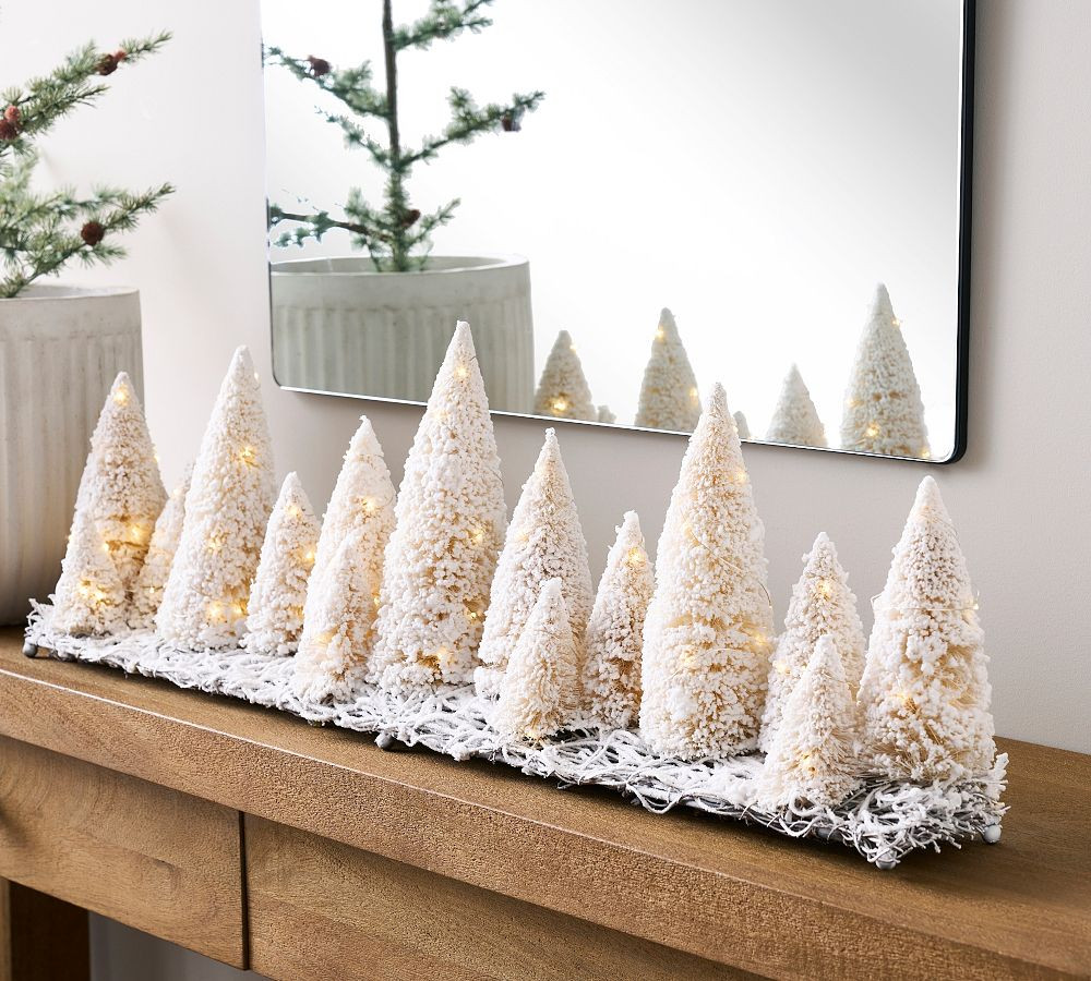 Lit Bottlebrush Tree Centerpiece | Pottery Barn (US)