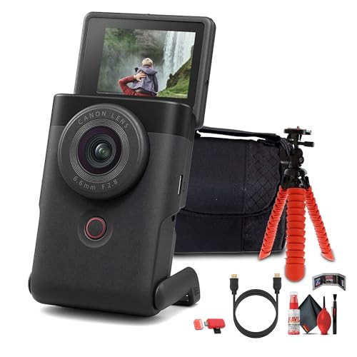 Canon PowerShot V10 Content Creator Compact Vlogging Camera (Black) (5947C002) + 64GB Memory Card + Camera Bag + Flexible Tripod + Cleaning Kit + HDMI Cable + Card Wallet + Card Reader (Renewed) | Amazon (US)