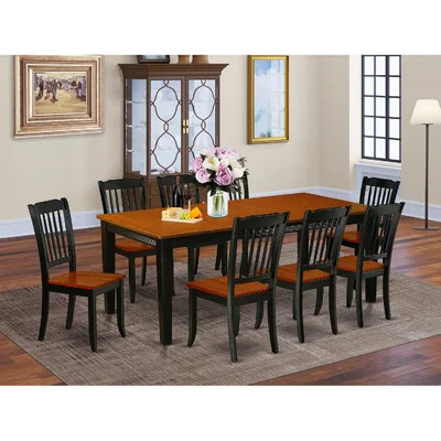 Kushner 9 - Person Rubberwood Solid Wood Dining Set | Wayfair North America