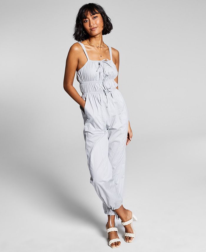 And Now This Women's Cotton Tie-Front Jumpsuit & Reviews - Pants & Capris - Women - Macy's | Macys (US)