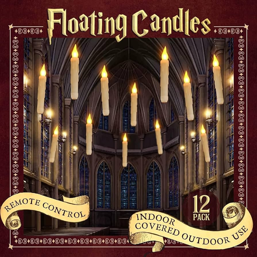 Halloween Decorations - Floating LED Candles with Remote Control -12Pcs Magic Witch Wizard Christ... | Amazon (US)