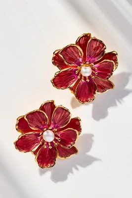 The Pink Reef Handpainted Earrings | Anthropologie (US)