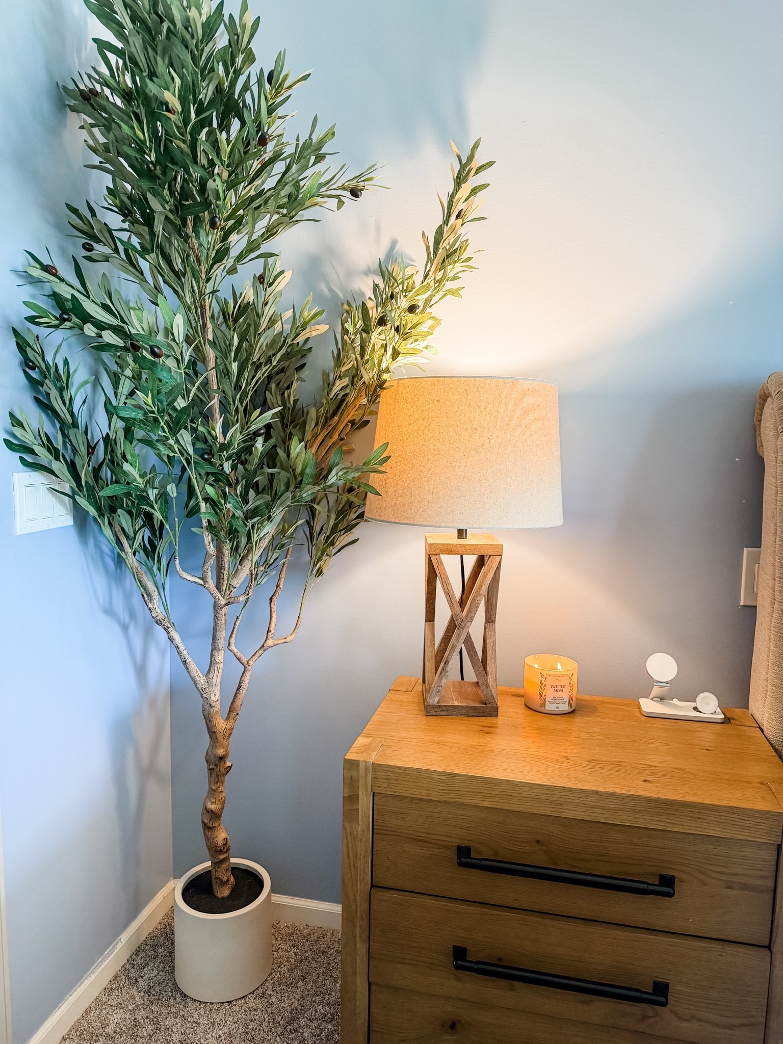7ft faux olive tree. This one is super full and way to put together, love it!

#LTKHome