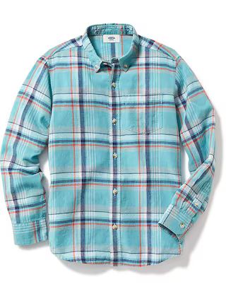 Plaid Linen-Blend Shirt for Boys | Old Navy US