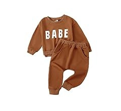 HIGHUZZA Baby Girl Clothes Newborn Outfit Toddler Fall Ruffle Sleeve Tops Girl's Clothing Pants S... | Amazon (US)