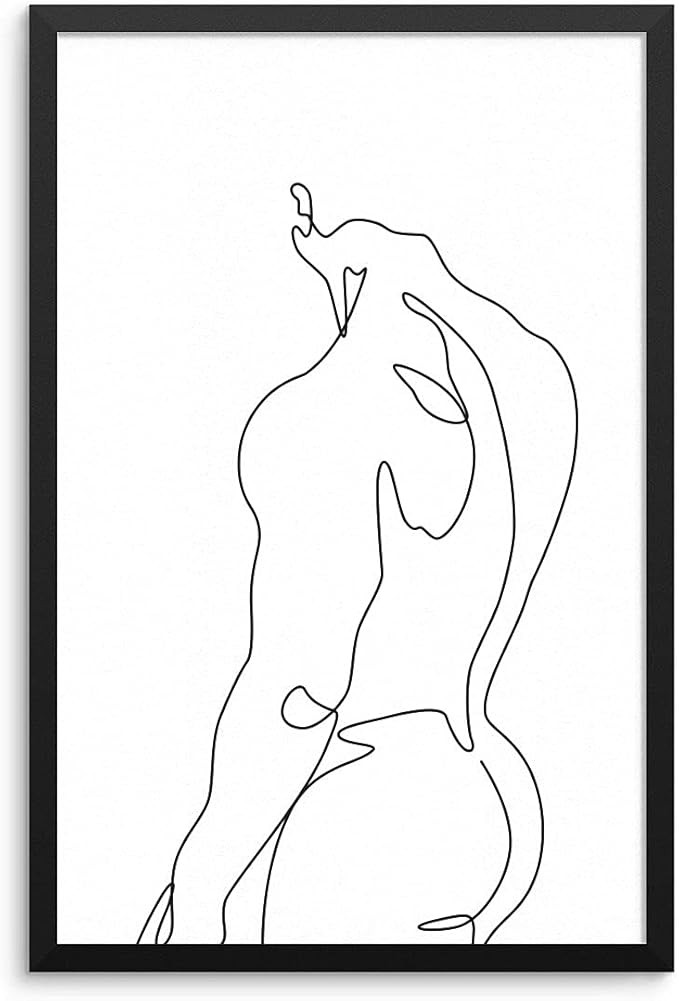 Abstract Nude, Gay Art Print, Male Body Line Art, Muscle Erotic Art Prints, Men Line Sketch, Mini... | Amazon (US)