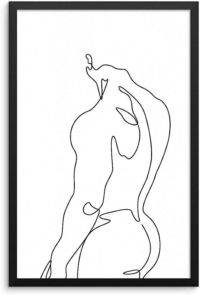 Abstract Nude, Gay Art Print, Male Body Line Art, Muscle Erotic Art Prints, Men Line Sketch, Mini... | Amazon (US)