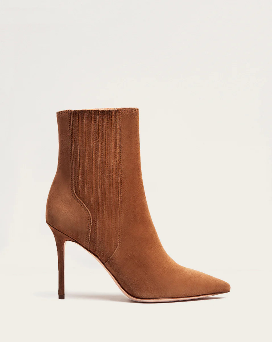 Lisa Stiletto-Heel Suede Bootie | Veronica Beard
