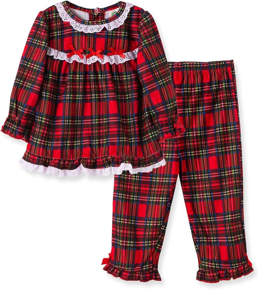Little Me Clothes for Baby Boys' and Girls' Christmas Matching Plaid Pajamas and Nightgowns, 3 Mo... | Amazon (US)