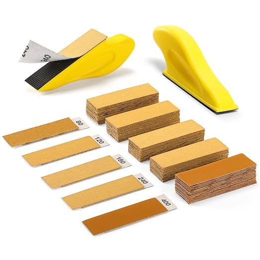 POLIWELL 100 Pcs Hand Sander Kit, 3.5” x 1” Mini Micro Sander for Small Projects, Detail Fing... | Amazon (US)