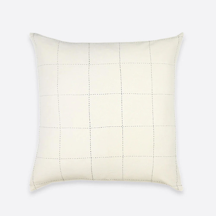 Grid-Stitch Throw Pillow - Bone Throw Pillows | Minted
