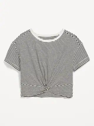 Short-Sleeve Striped Twist-Front T-Shirt for Girls | Old Navy (US)