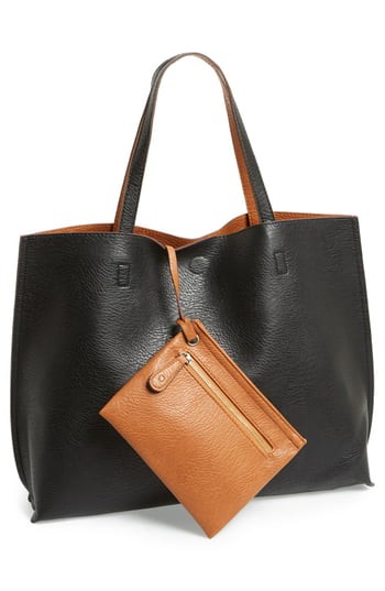 Street Level Reversible Faux Leather Tote & Wristlet - | Nordstrom