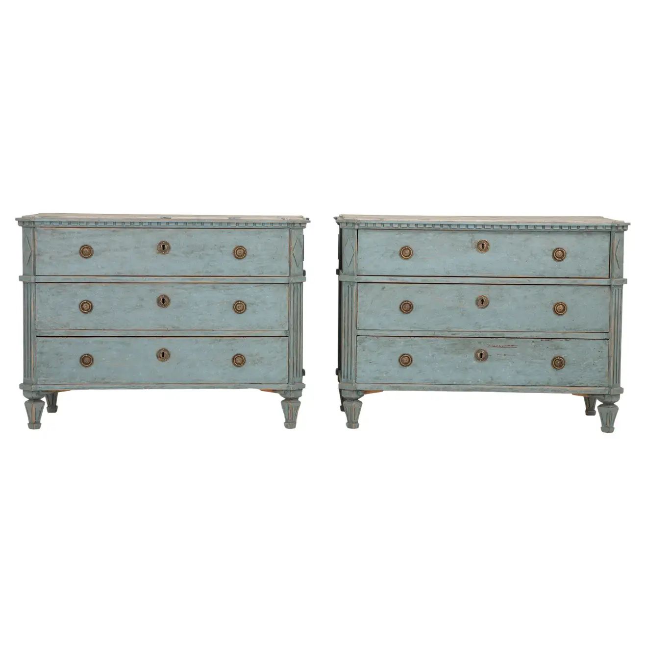 Antique Gustavian Style Chests of Drawers, a Pair | 1stDibs