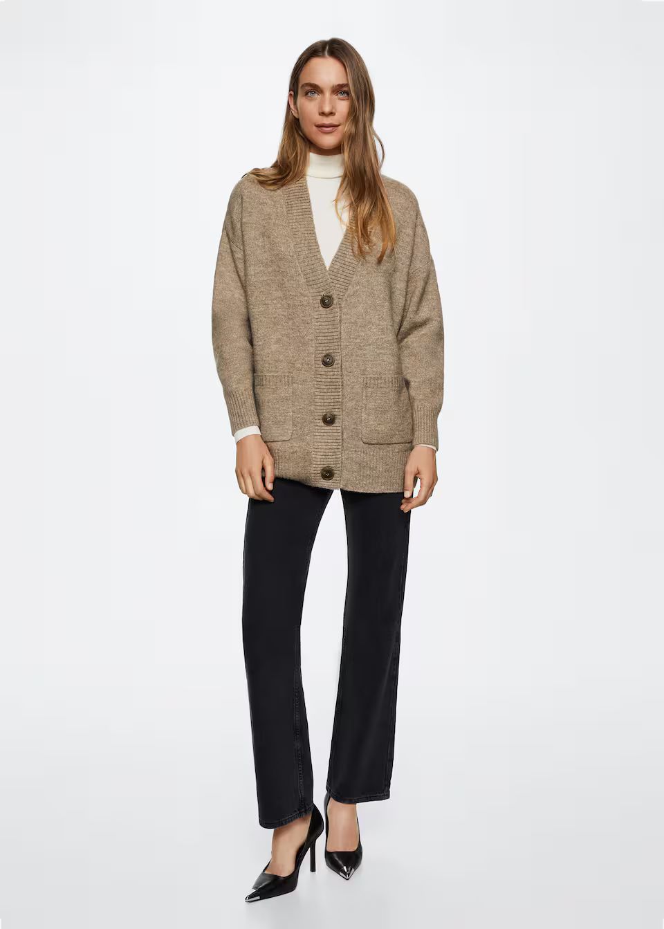 Oversized cardigan with buttons -  Women | Mango USA | MANGO (US)