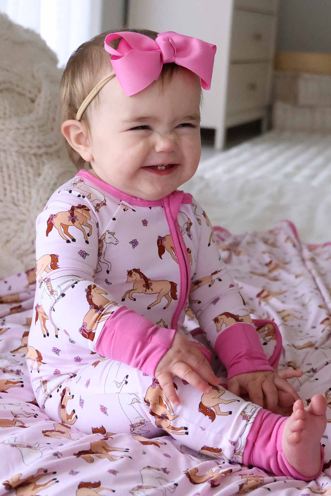 Convertible Zip Romper | Pony Club Pink | Caden Lane