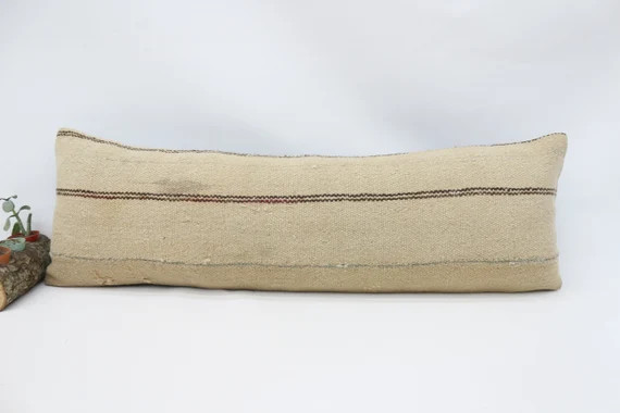 Turkish Pillow, Striped Pillow,Kilim Pillow 12x36, Cushion Cover, Wholesale Pillow, Beige Pillow,... | Etsy (US)