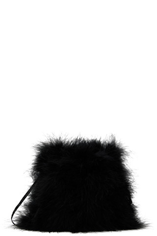 Black Mini Feather Pouch | SSENSE