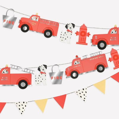 Meri Meri Fire Truck Garland (10' with excess cord - Pack of 1) | Target