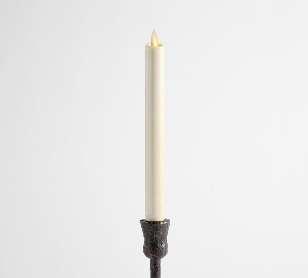 Premium Flickering Flameless Wax Taper Candle | Pottery Barn (US)