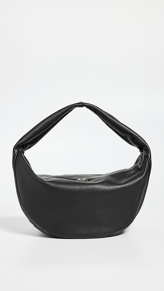 BY FAR Maxi Cush Black Small Grain Calf Leather Hobo Bag | Shopbop | Shopbop