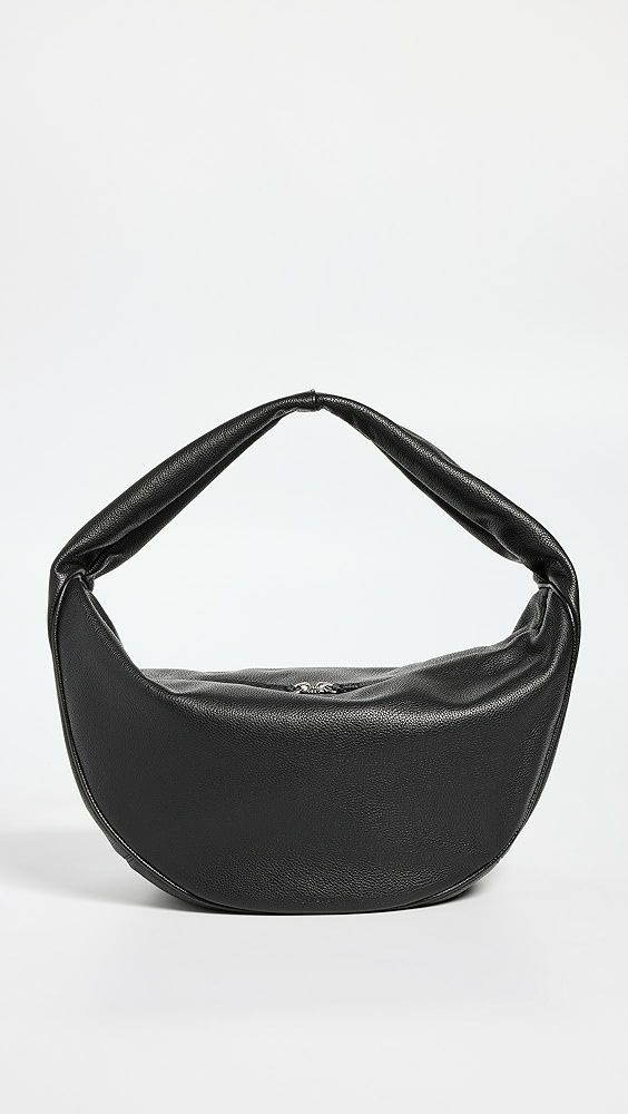 BY FAR Maxi Cush Black Small Grain Calf Leather Hobo Bag | Shopbop | Shopbop