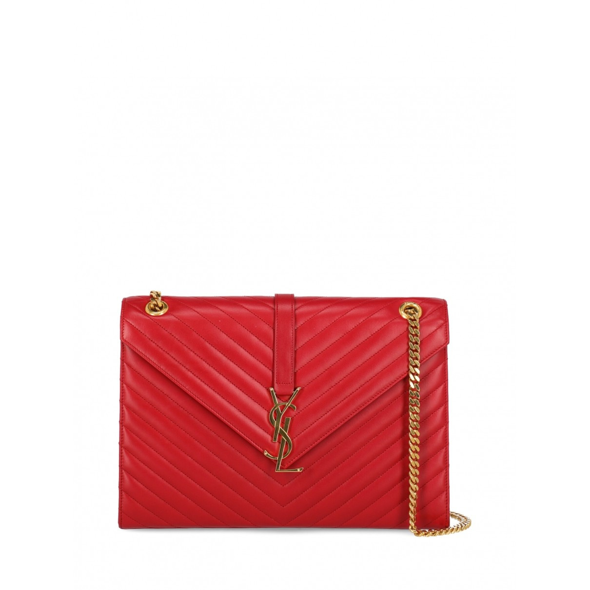 Saint Laurent Collége monogramme Red Leather handbag for Women | Vestiaire Collective (Global)