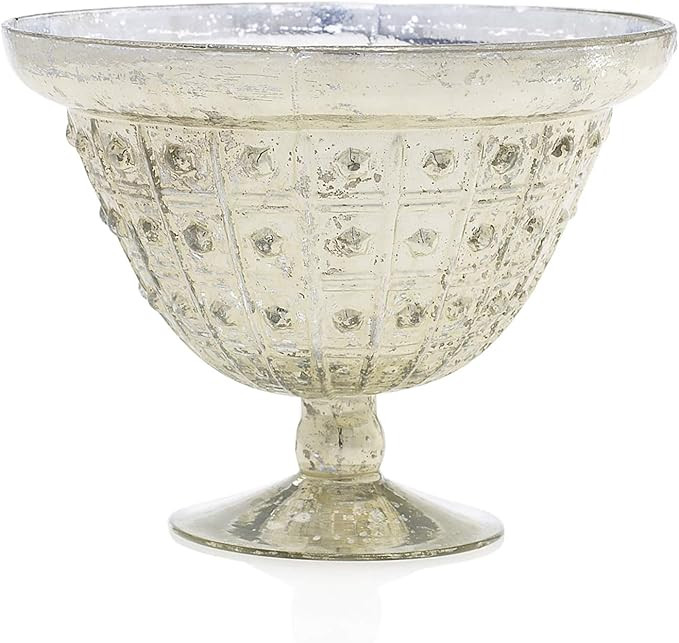 Afloral Mercury Glass Compote Bowl in Silver - 6.25" | Amazon (US)