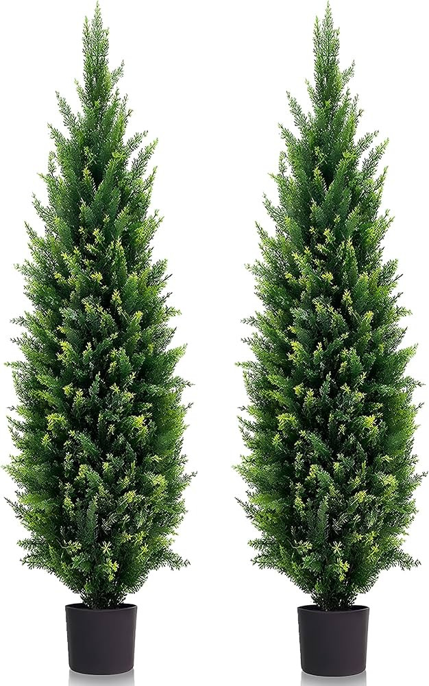 6ft Artificial Topiary Trees Beautiful Realistic Faux Cedar Pines UV Protection for Indoor Outdoo... | Amazon (US)