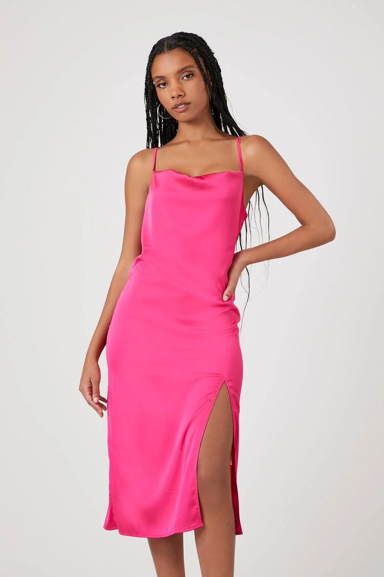 Satin Cowl-Neck Midi Dress | Forever 21 (US)