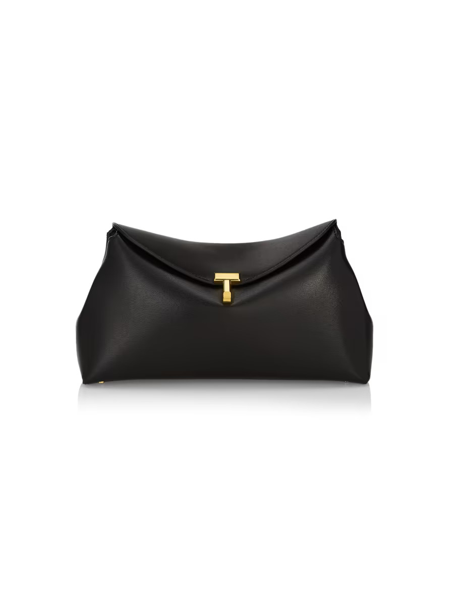 T-Lock Convertible Leather Clutch | Saks Fifth Avenue