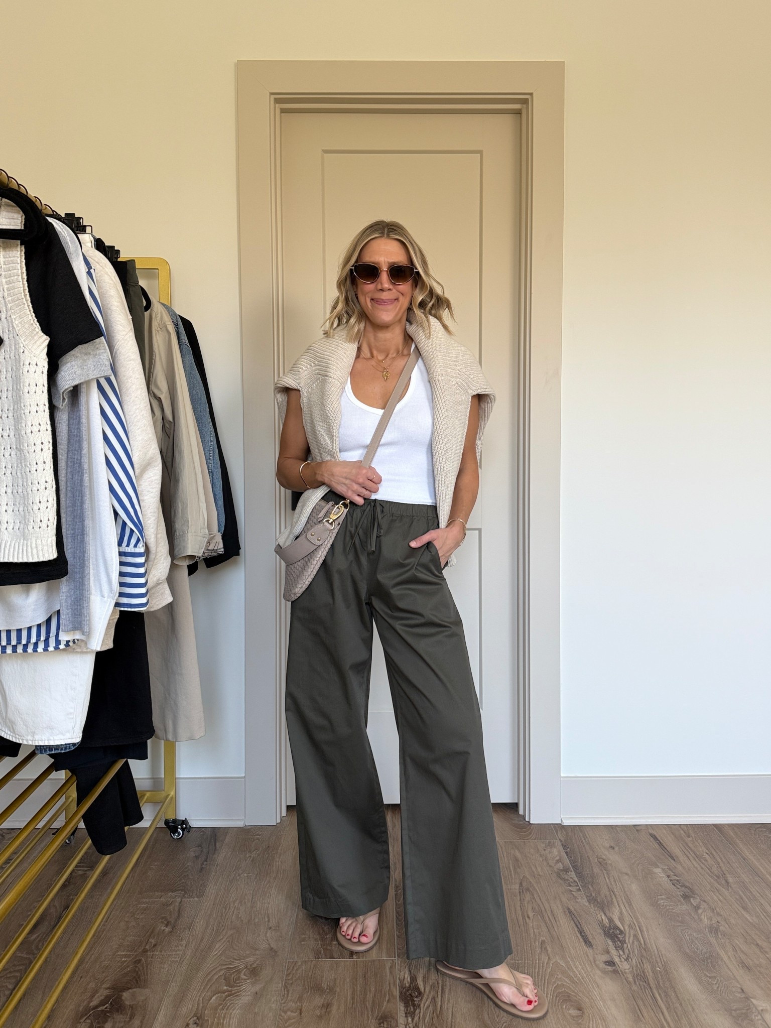 Wearing small chino pant, small tank, small cardigan, sandals tts

#LTKSeasonal #LTKootd #LTKOver40