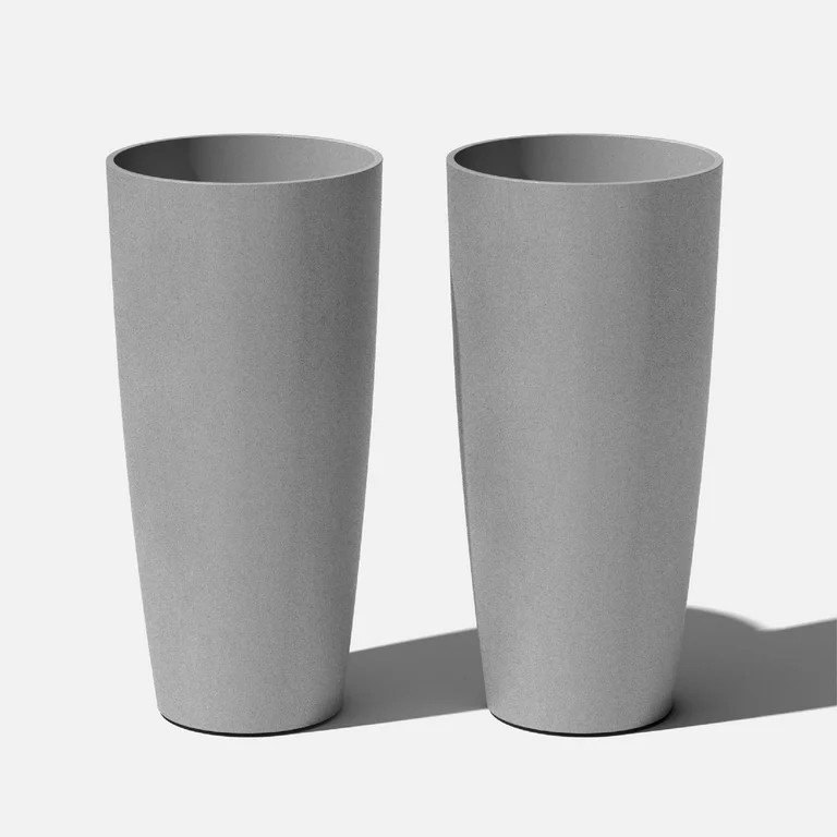 Veradek Mason Series Selena 28" Plastic-Stone Planter 2-Pack Gray | Walmart (US)