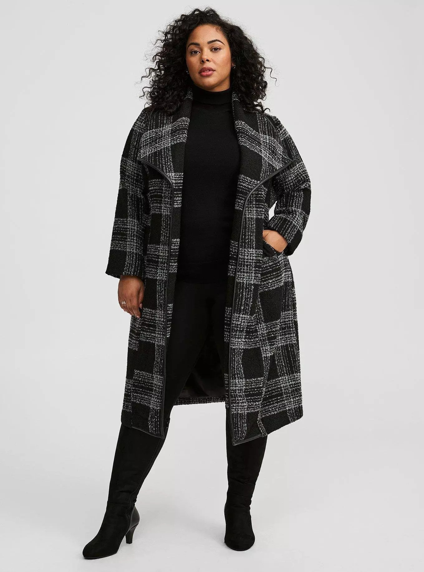 Boucle Drape Front Trench Coat | Torrid (US & Canada)