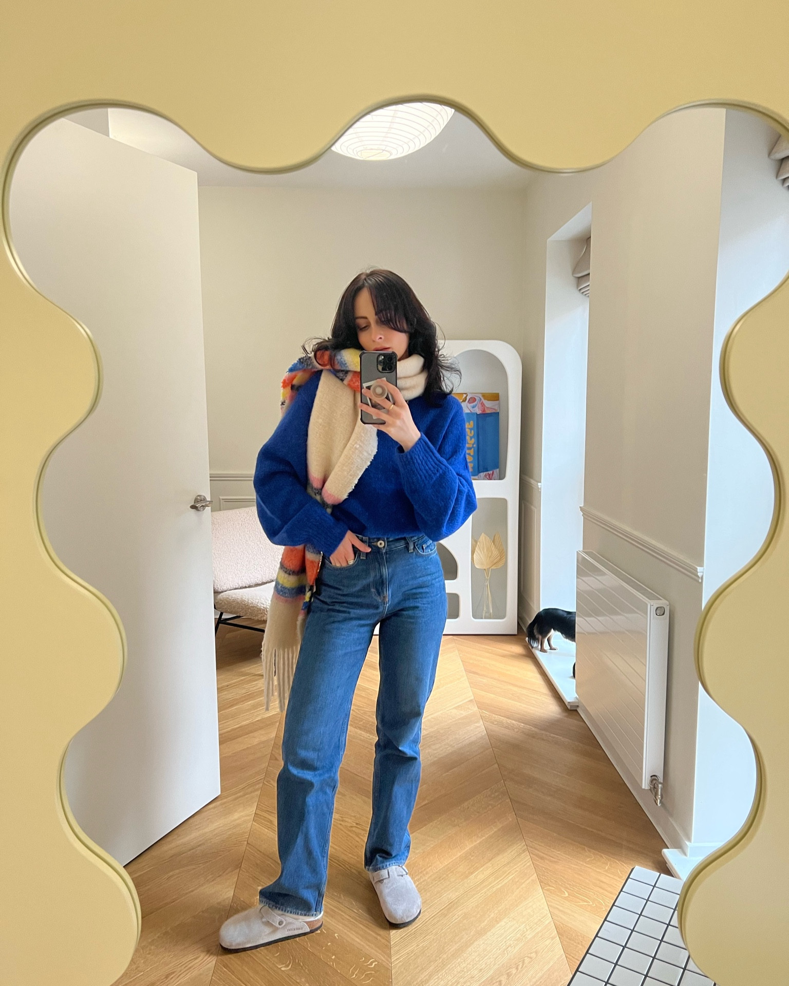 statement wool scarf by arket 
jeans by cos 
jumper by cos 
necklace by daisy jewellery 

#LTKSeasonal #LTKeurope #LTKstyletip