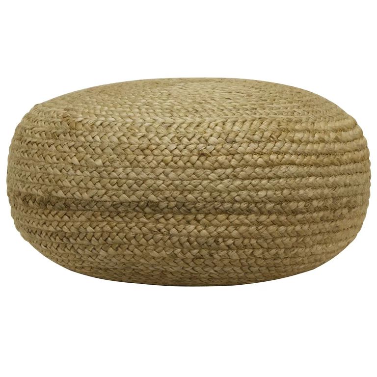 Decor Therapy Round Woven Natural Jute Pouf, 20" x 10" | Walmart (US)