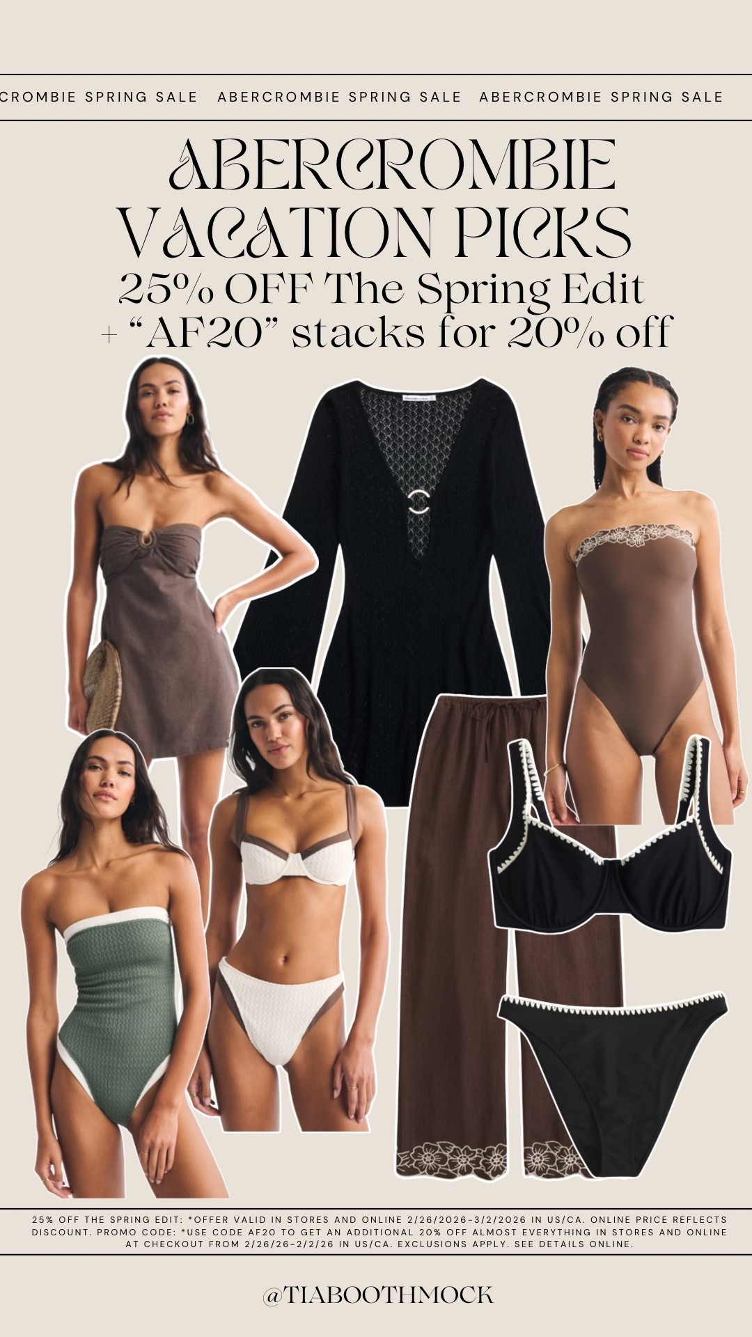 Abercrombie picks for a beach vacation ☀️ Use “AF20” for 20% off almost everything!

*Offer valid in stores and online 2/26/2026-3/2/2026 in US/CA. Offer applies to select styles as indicated. Online price reflects discount. 

#LTKTravel #LTKSpringSale #LTKSwim