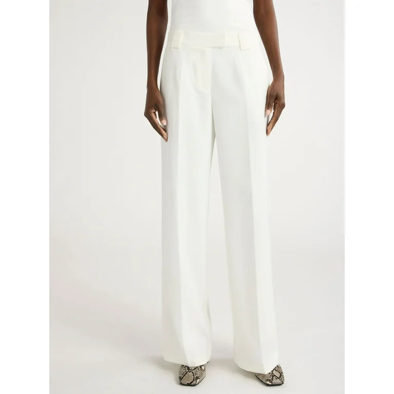 Scoop Women’s and Women's Plus Ultimate Crepe Wide Leg Trousers, 32.5" Inseam, Sizes 0-28W | Walmart (US)