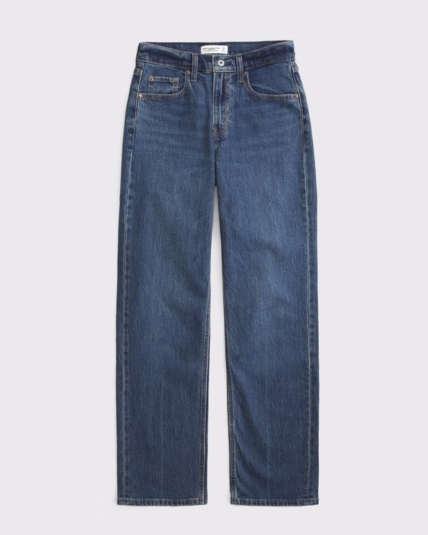 Women's High Rise Vintage Straight Jean | Women's Bottoms | Abercrombie.com | Abercrombie & Fitch (UK)