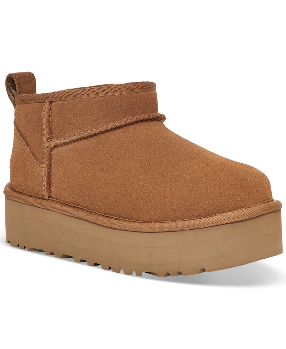 Ugg Kids Classic Ultra Mini Platform Booties - Chestnut | Macy's