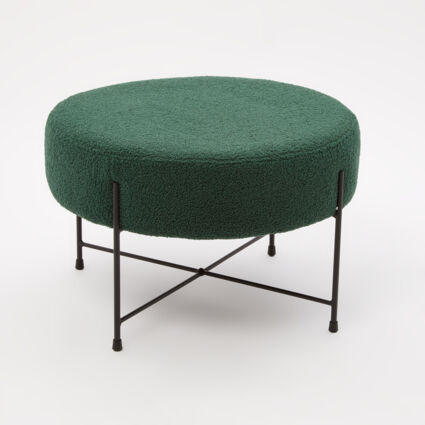 Green Fleece Padded Footstool 44x60cm | TK Maxx