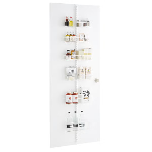 Elfa White 80" Over the Door Rack Solution | The Container Store