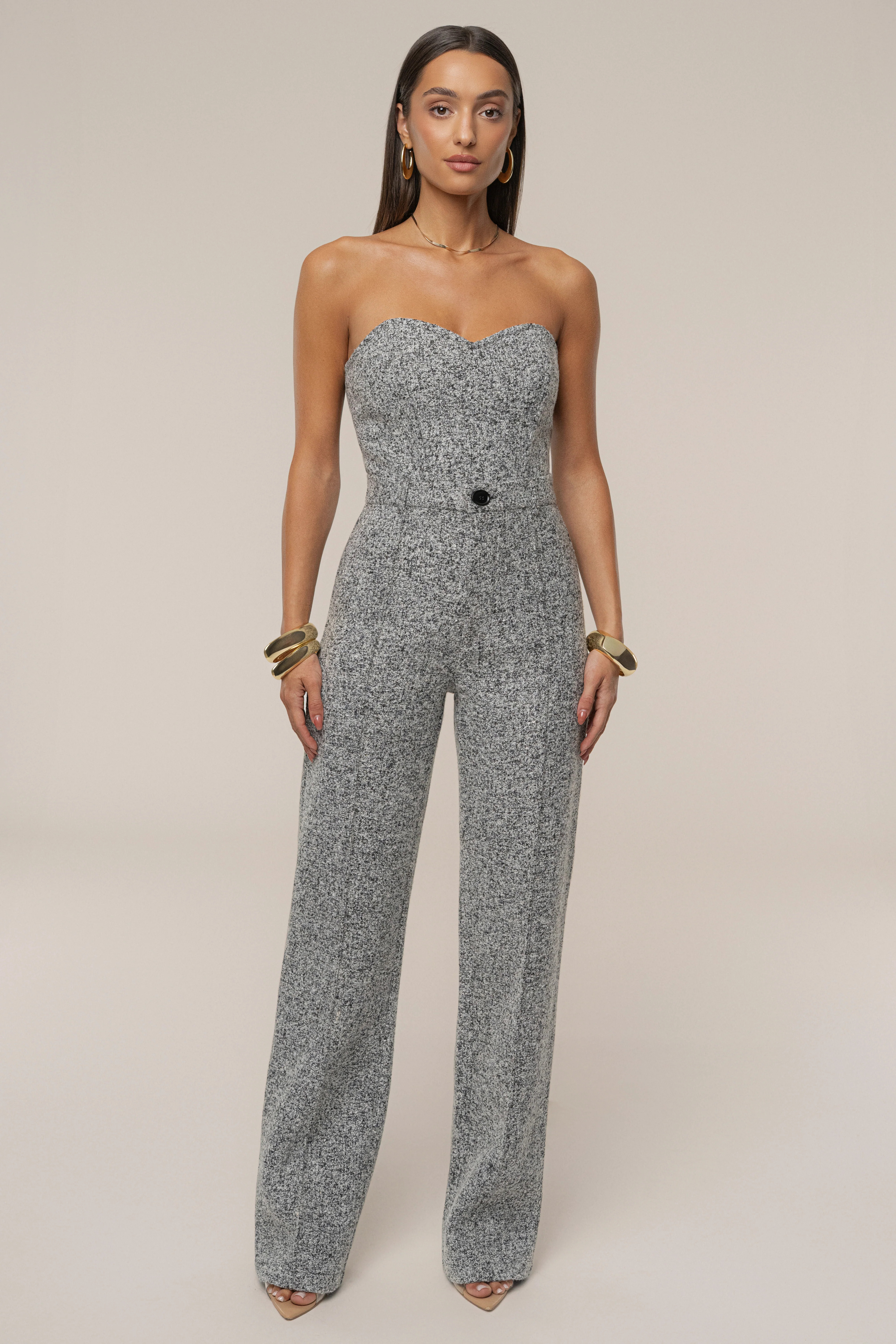 Lt. Grey Stay Sharp Tweed Trouser | JLUXLABEL US