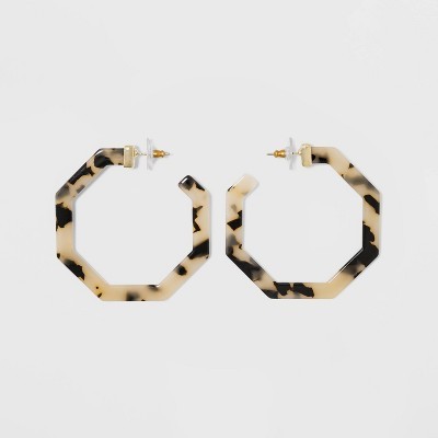 SUGARFIX by BaubleBar Geometric Resin Hoop Earrings - Blonde Tort | Target
