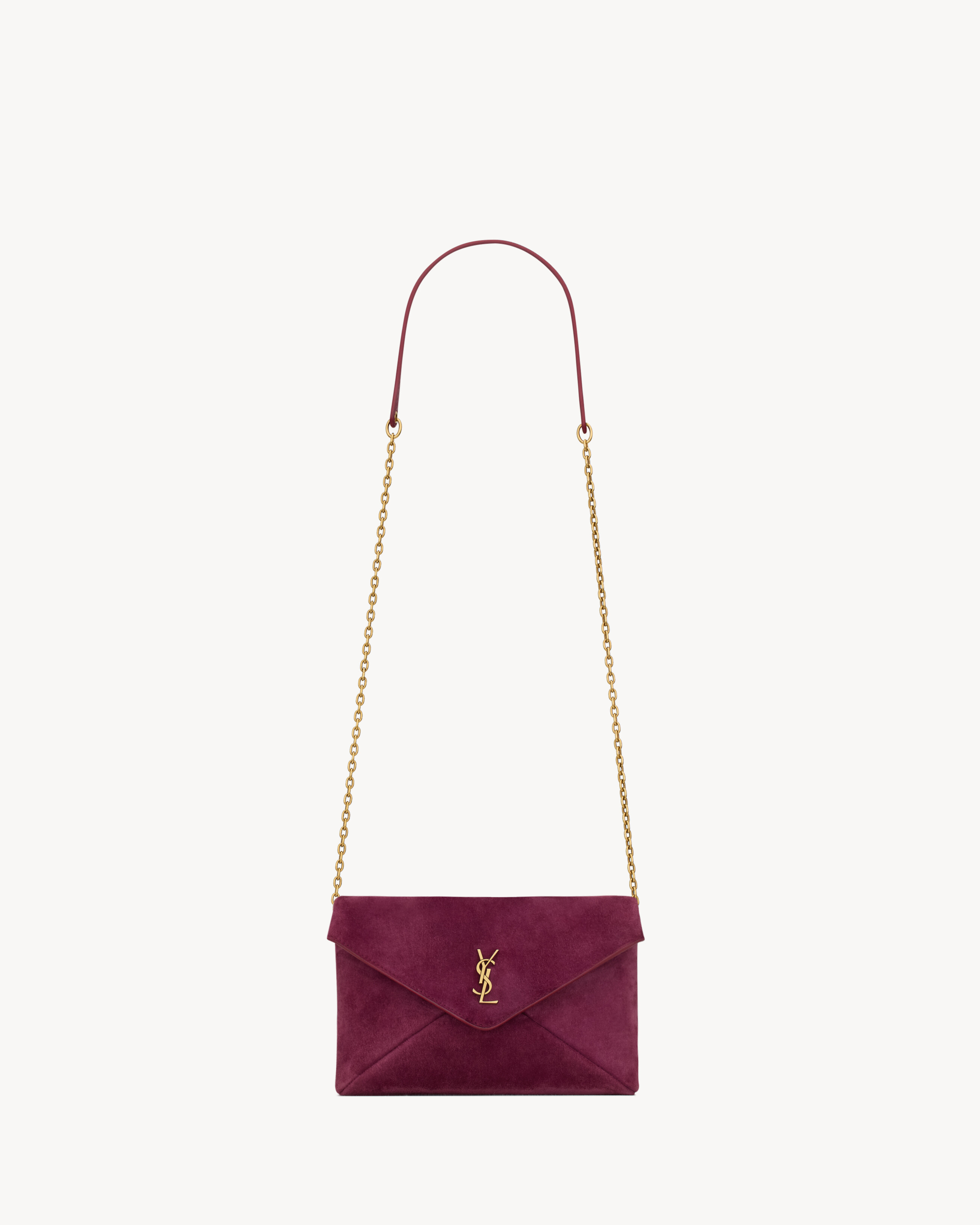 Saint Laurent Cassandre Chain Pouch In Suede - Pink - Women - One Size | Saint Laurent Inc. (Global)