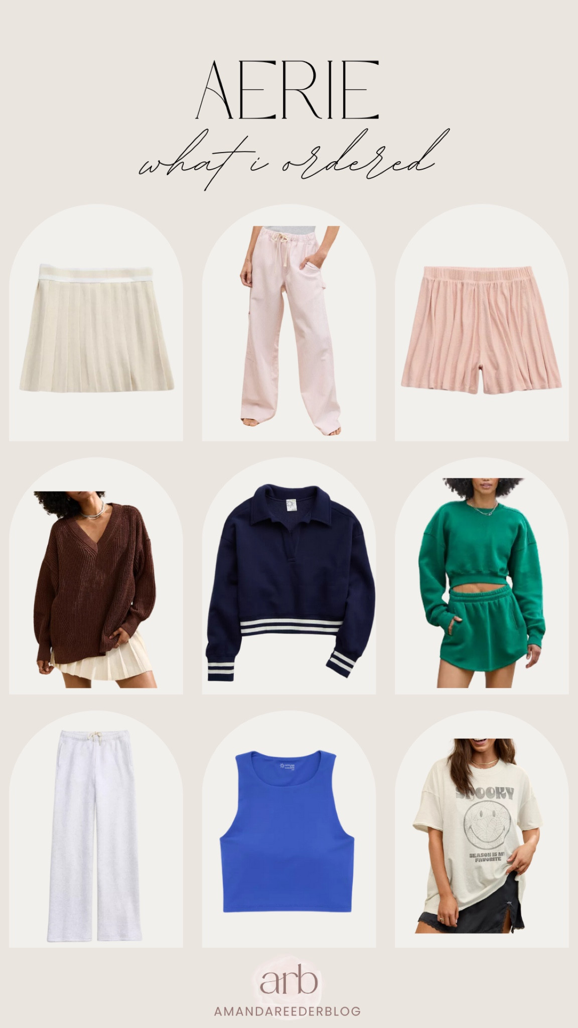 Fall items I just ordered from Aerie! 

Aerie fall items, pleated skirt, oversized sweater, matching set, workout tank, halloween graphic tee, wide leg sweatpants, fall outfits

#LTKFindsUnder100 #LTKStyleTip #LTKSeasonal