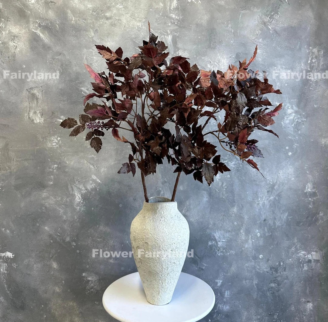 34.5 Faux Cimicifuga Hillside Black Beauty Plant Leaf Branch Seeded Artificial Plant DIY Greenery... | Etsy (US)