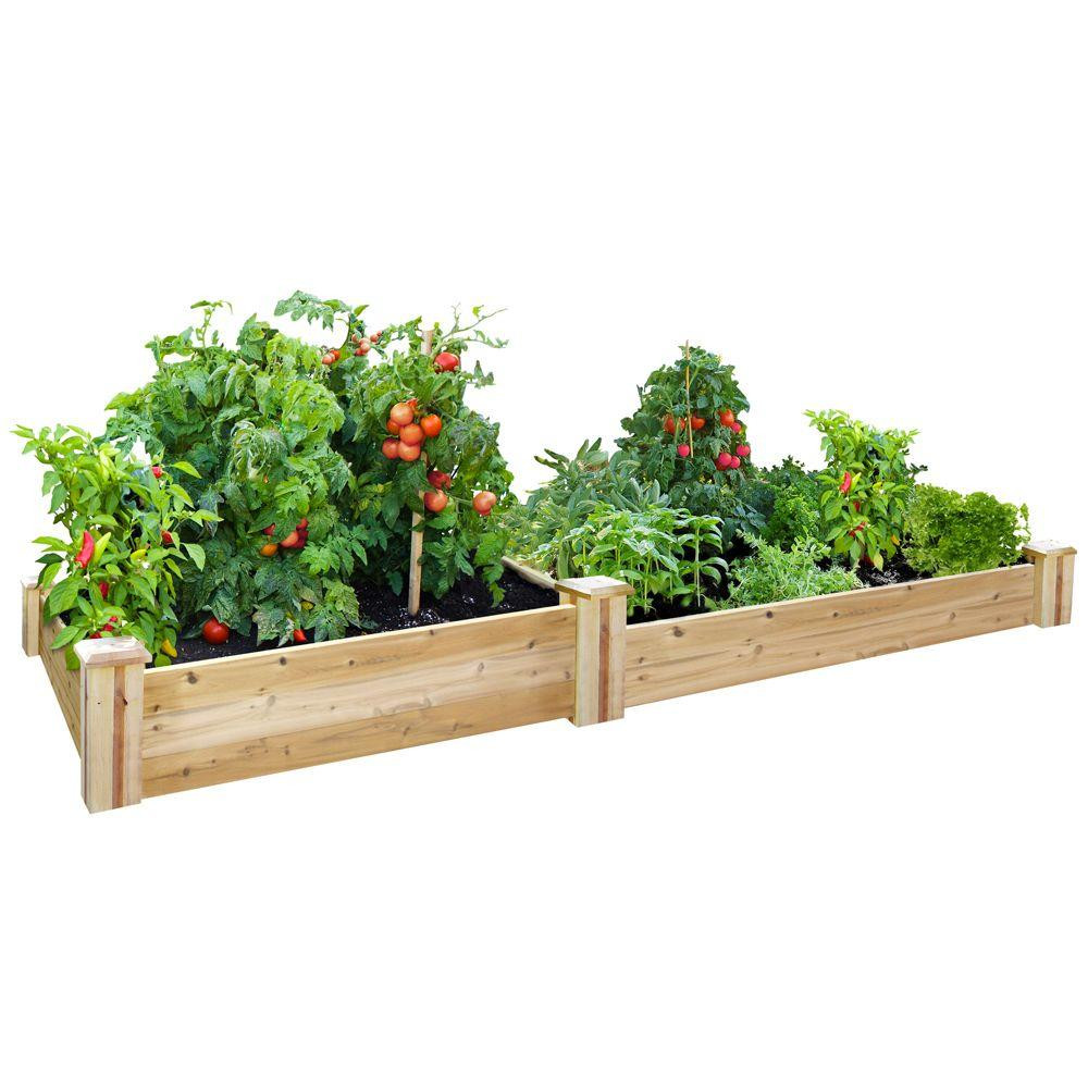 4 ft. x 8 ft. x 7-10.5 in. Original Cedar Raised Garden Bed | The Home Depot