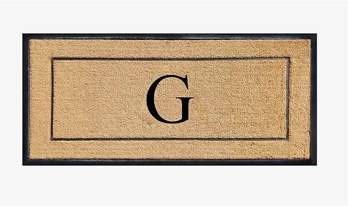 A1 HOME COLLECTIONS A1HC Natural Coir & Rubber Large Monogrammed Doormat, Thick Durable Entry Mat... | Amazon (US)