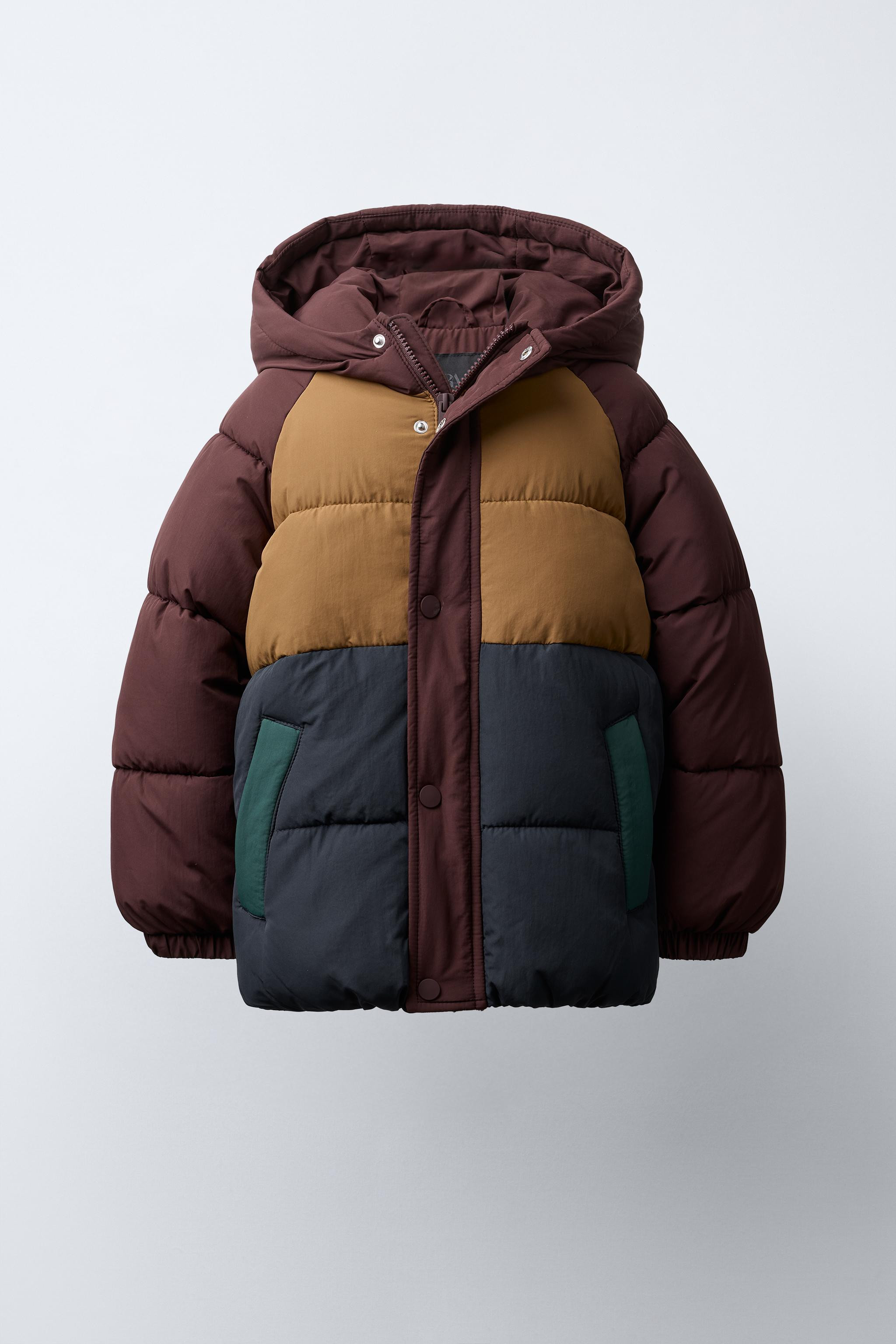 COLOR BLOCK WATER REPELLENT FLEECE PUFFER COAT | Zara US